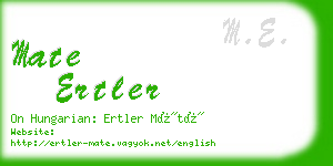 mate ertler business card